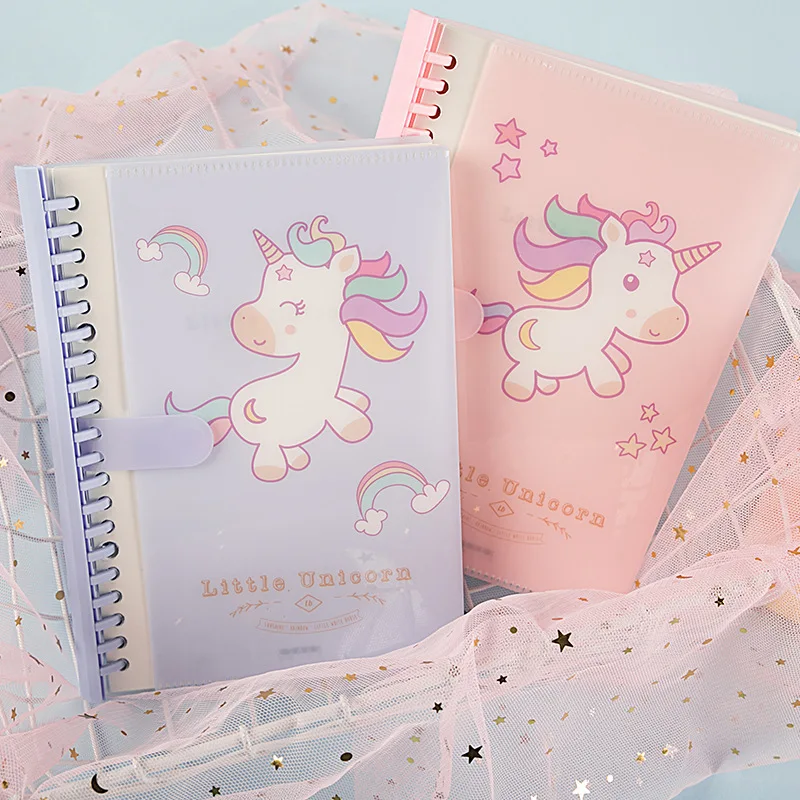 

Cute Kawaii Cartoonunicorn Note Book Loose Leaf Inner Core A5 Notebook Diary Plan Binder Office School Supplies Ring Binder