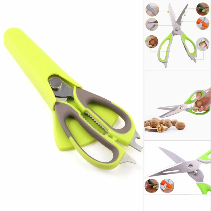 

230*75mm Multifunctional Poultry Kitchen Chicken Bone scissor with Magnetic Case Cutter Cook Tool shear Fish Duck cut