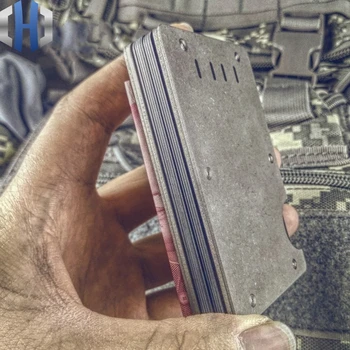 

EDC Titanium Alloy Wallet Card Holder Banknote Clip Metal Brass Simple Men's Card Bag Aluminum Wallet