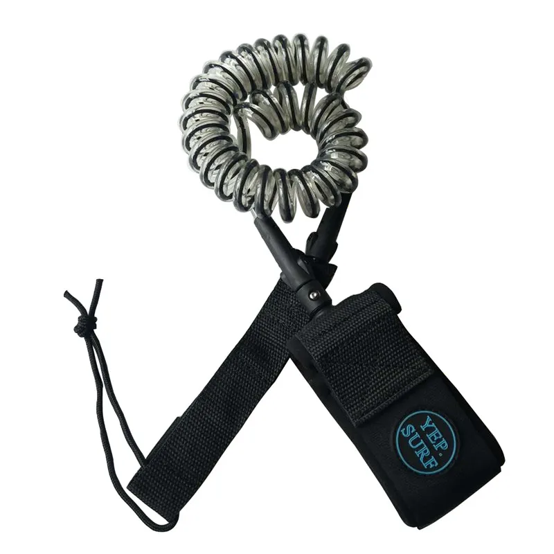 

Surfing Leash 8ft Coiled Leash 8mm Leash transparent back color Neoprene Strape Coil Leash Good Quality