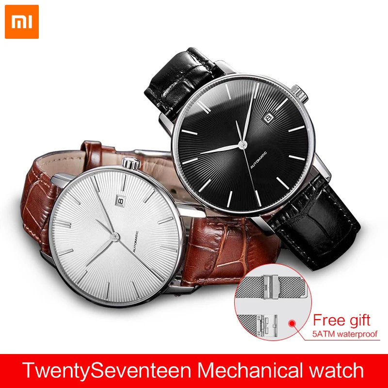 

Original xiaomi mijia TwentySeventeen Mechanical watch With Sapphire Surface Leather Strap Fully automatic mechanical movement