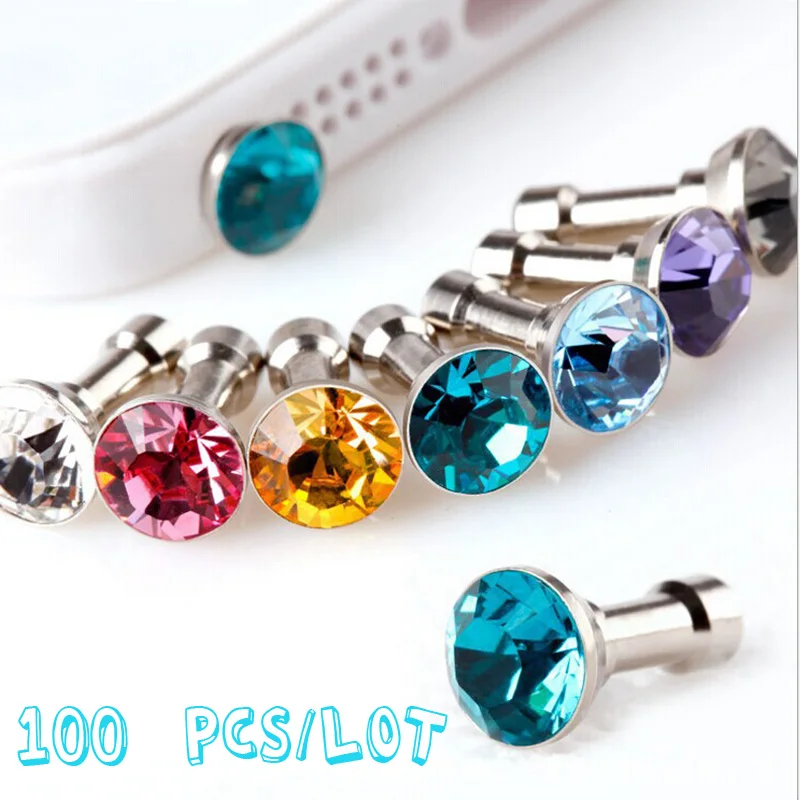 

Dust Plug 100 pcs Wholesale Big Pearls Luxury Mobile Phone 3.5mm Earphone Ear Dust Plugs Jacks Caps Dustproof Plug