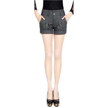 ; коллекция года; высококачественные женские шерстяные шорты; сезон весна-зима-осень модные ботинки для девочек; Шорты цвет черный, серый; Размеры 26-33