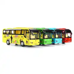 4 цвета 1:32 школьный автобус литые модели автомобилей звук и свет игрушки Детские Подарки Игрушка автомобиль светодиодный дисплей