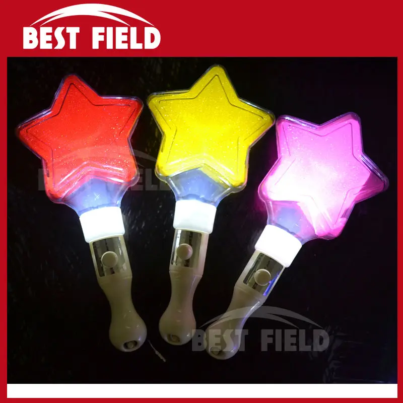 

Free shipping 2pcs/lot LED glow pentagram stick led star stick flash wand light stick for birthday party decorations kids