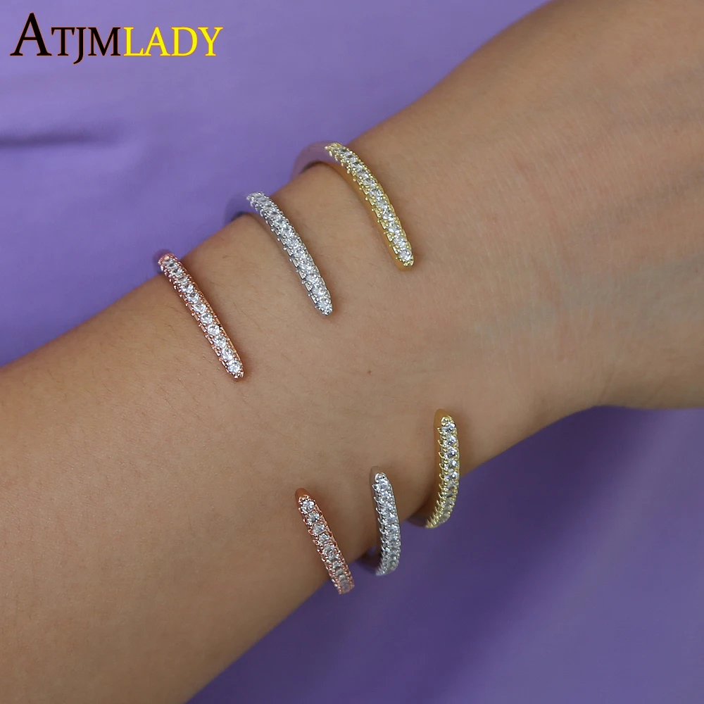 

2019 New Arrival Viking Bracelet Delicate Cuff Bangle Bracelet Paving Cz Open Adjust Size Bangles For Women Fashion Jewelry