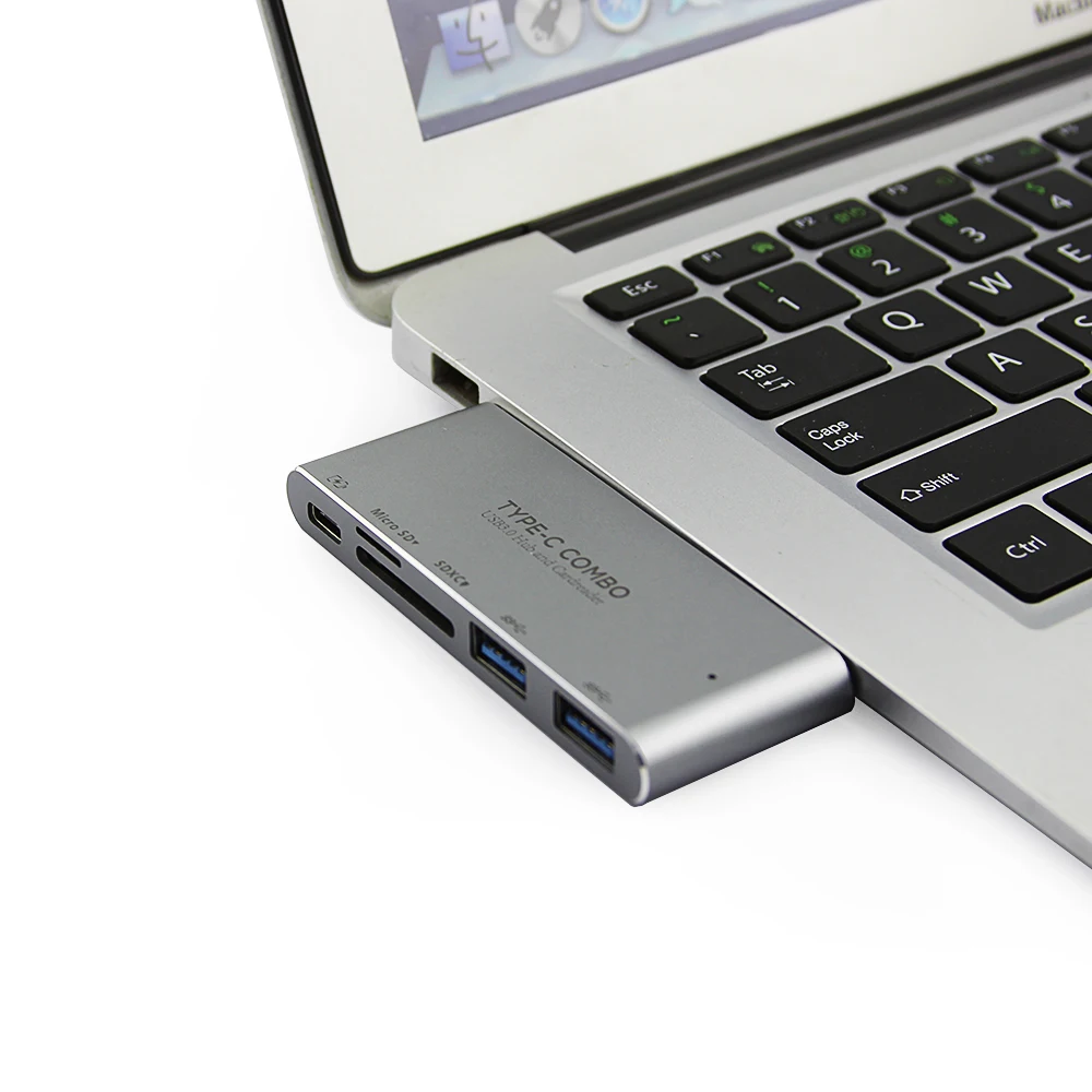 CHYI Type-C 3.1 USB 3.0 Hub Combo Micro SD/SD Card Reader Multi High Speed Portable HUB Splitter For Macbook Computer Accessorie