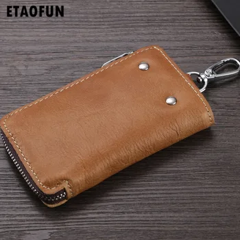

Etaofun luxury retro fashion genuine leather key holder for men, high quality hot sale housekeeper for women brand new keys case