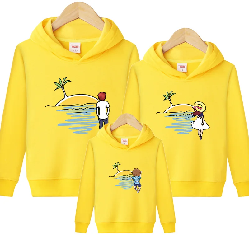 2019 Family Matching Outfits Cotton Hoodies Mom Dad Daughter Son Sweatshirt Autumn Family Clothes Mother Father Kids Hoodies (7)