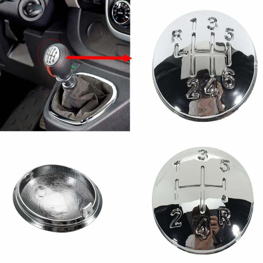 

5/6 Speed Car Gear Shift Knob Cap Cover For Renault Clio Megane Scenic Twingo Chrome 1996-2011