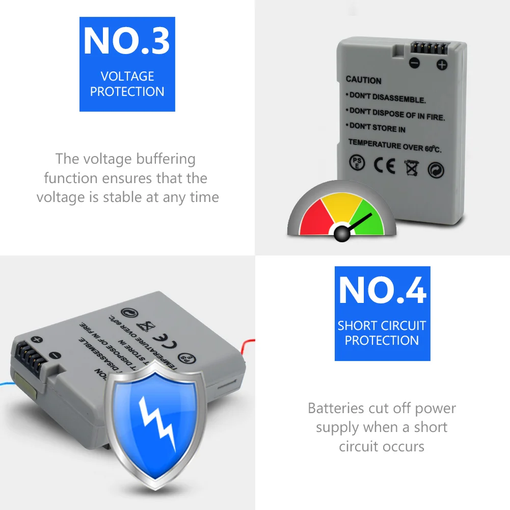 Цифровые батареи 7,2 v 1230mAh перезаряжаемая декодированная батарея для камеры Nikon Coolpix с одним объективом, рефлекторный EN-EL14A, литий-полимерный