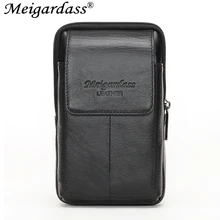 MEIGARDASS Сумки на пояс из натуральной кожи для мужчин, поясная сумка 5,5 дюймов, чехол для мобильного телефона, повседневный мужской кошелек для монет
