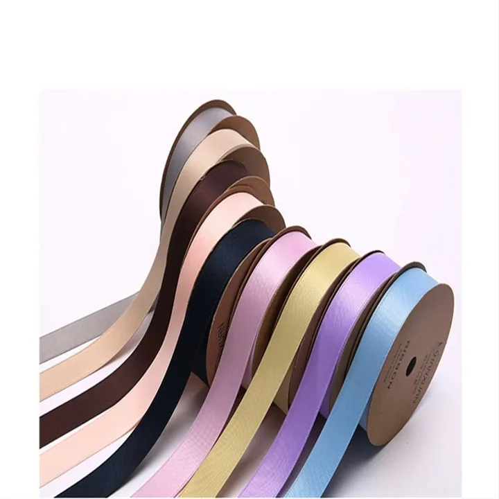 2  Polyester Cotton Ribbon Hair Accessories Gift Wrapping Double-Sided Ribbons For Diy Make Bows Flowers Tie Bouquet Satin Ribbon