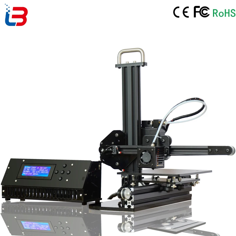 

Good Quality Mini DIY 3D Printer Desktop Portable for beginner build size 150*150*150mm CE FCC RoHS certifiction LCD 8GB SD free
