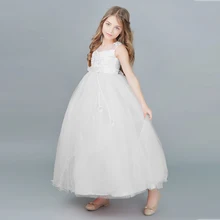 Vestidos de Noite longos Vestidos para Meninas Vestidos Da Menina Extravagante Do Casamento Flor Crianças Traje Da Princesa Roupas Adolescentes Partido Rendas