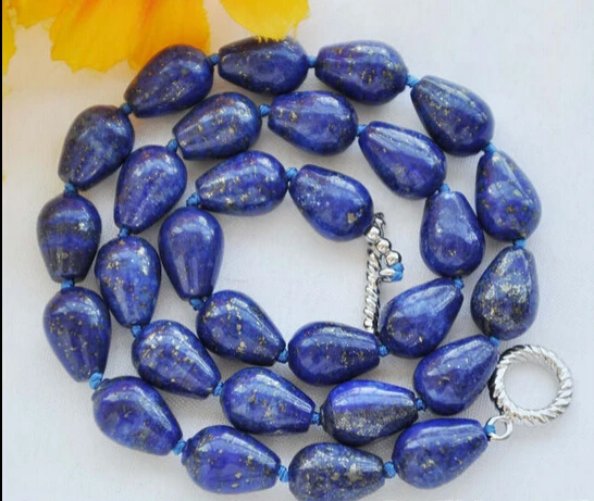 

ddh001870 NICE 10x14mm blue drip lapis lazuli bead necklace