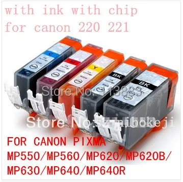 

10set PGI 220BK CLI 221 ink cartridge For canon PIXMA MP550 MP560 MP620 MP620B MP630 MP640 IP3600 IP4600 IP4700 MX860 MX870