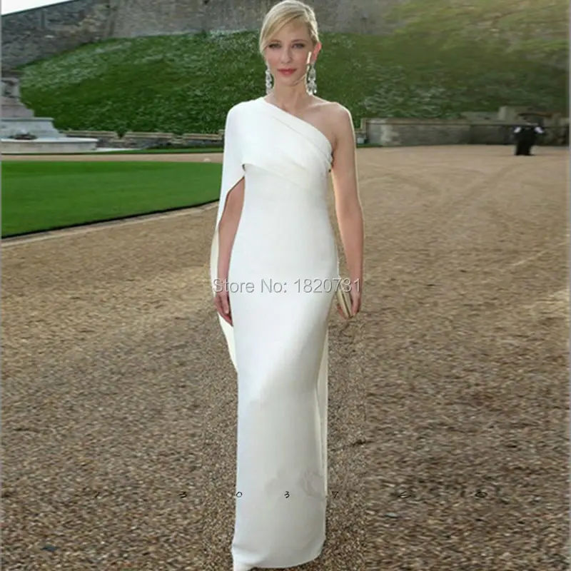 Новое поступление, белое Летнее Длинное Вечернее Платье, вечерние платья на одно плечо, vestido de noiva vestido de festa longo