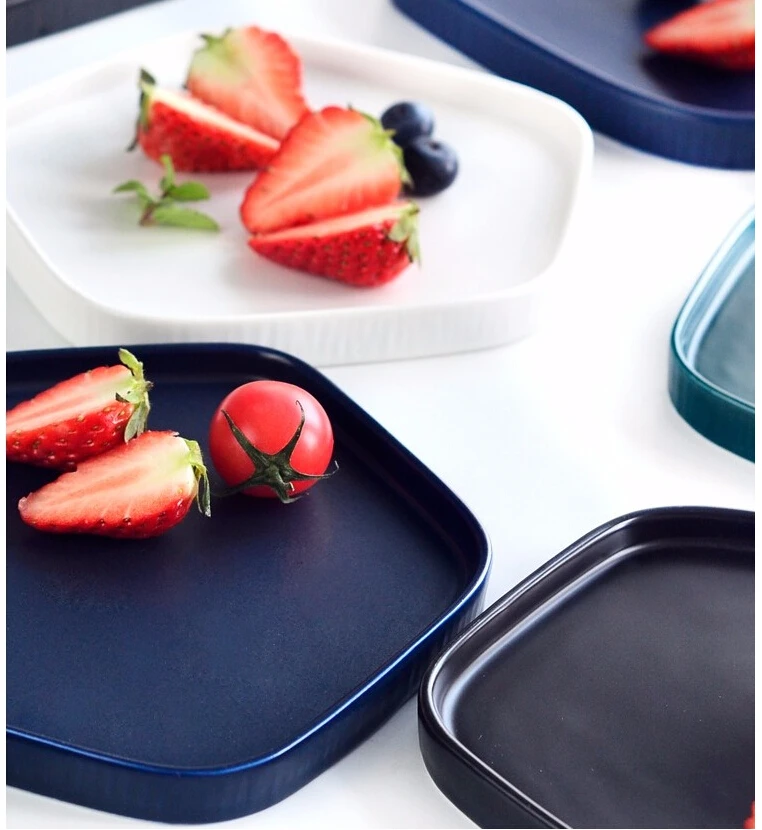 Нордическая простая элегантная керамическая тарелка блюдо для стейка, тарелка для фруктов и десертов