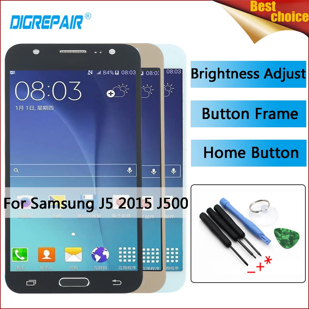 

J500F LCD For Samsung Galaxy J5 2015 Display J500F J500FN J500H J500M J5007 J5008 LCD Display Touch Screen Assembly Repair Frame