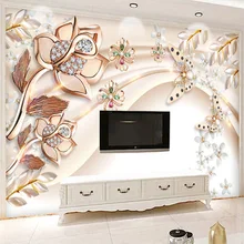 Пользовательские фото обои 3D стерео ювелирные изделия цветы интерьер, Декор стен фрески Гостиная ТВ Роскошные фоне стены ткань живопись