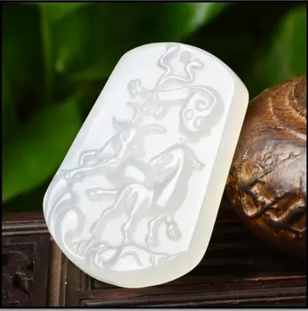 

Natural authentic ice kind agate chalcedony pendant men and women type three Yang Kai Tai jade pendant