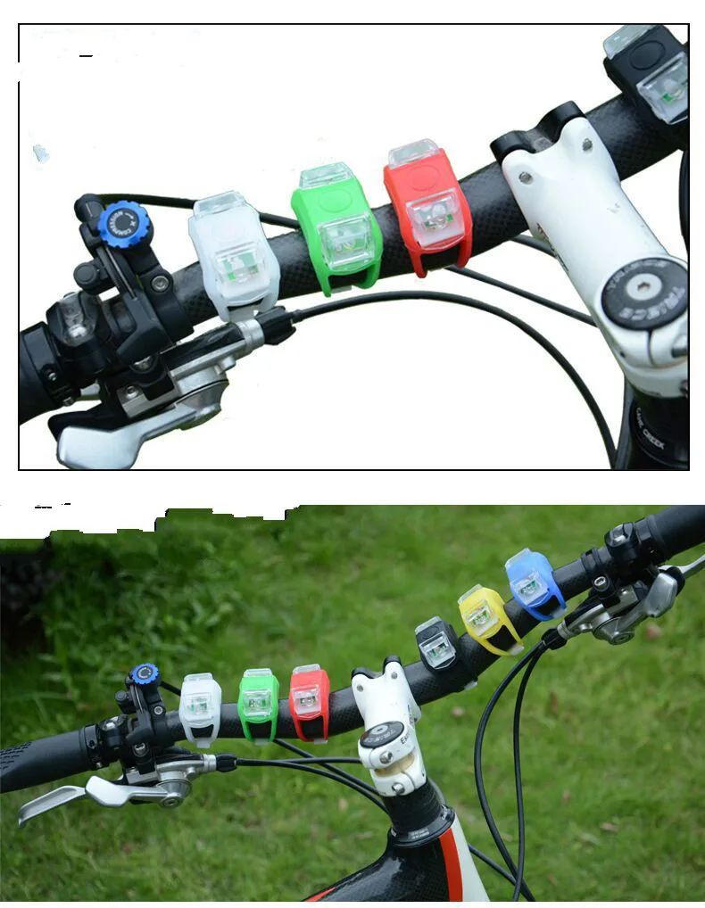 Perfect Bicycle Silicone Lamp Sixth Generation Lamp Warning Double LED Double Eyes Lamp Bicycle Accessories Equipment  Bike Headlight 3