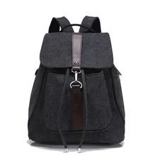 Women’s Girls’ Fashion Canvas Travel Backpack College School Bag Black Lady Female Casual Bags Mochila Feminina