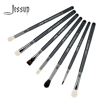 

Jessup makeup brushes 7Pcs/set Pro Cosmetic Eye Brushes Set Eyeshadow Brush Eye Brow Tools Black/Silver T077