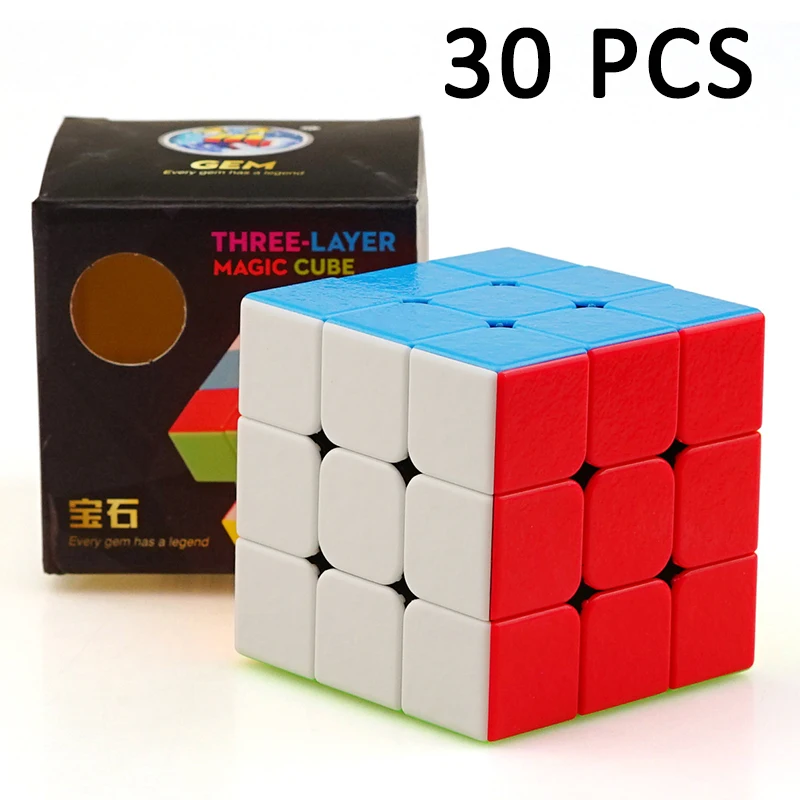 30 шт. ShengShou Gem 57 мм интеллектуальный Магический кубик без наклейки Cubo magico Головоломка Куб конкурс Neo cube трехслойные игрушки