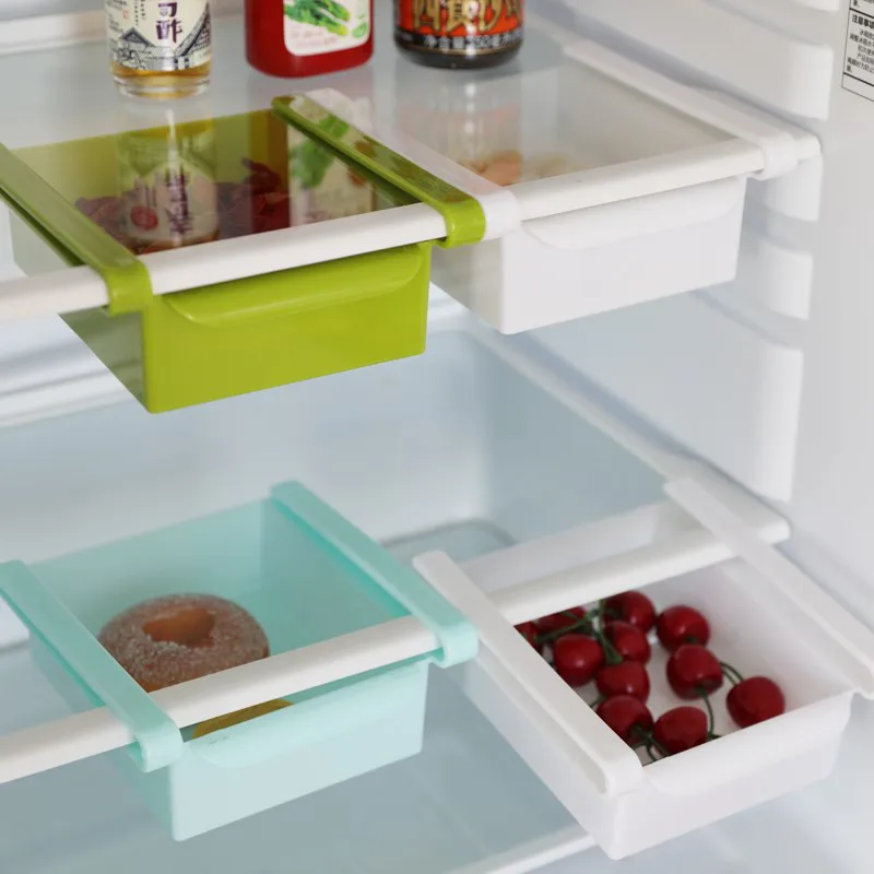 

Kitchen Refrigerator Storage Box Food Container Fresh Spacer Layer Storage Rack Pull-out Drawer Fresh Sort Organizer New