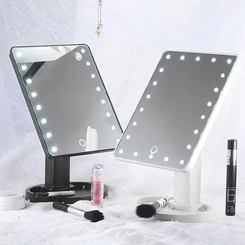 

LED Touch Screen Mirrors 360 Degrees Rotation Makeup Mirror Adjustable 16/22 Leds Lighted Portable Luminous Cosmetic Mirrors