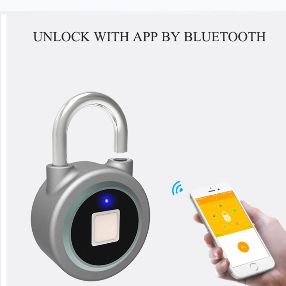 WaterproofIP65 Keyless портативный Bluetooth smart отпечатков пальцев замок висячий замок Anti-Theft iOS приложение управления Android двери навесной замок для