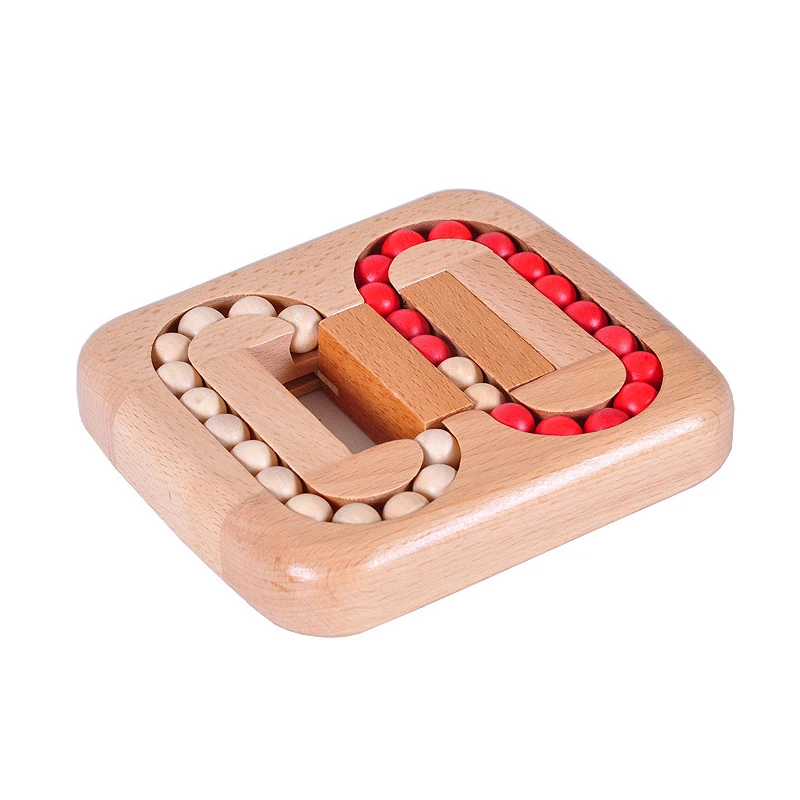 Children's wooden toys children's educational class two-color wooden ball left and right swap ball game casual puzzle wooden toy