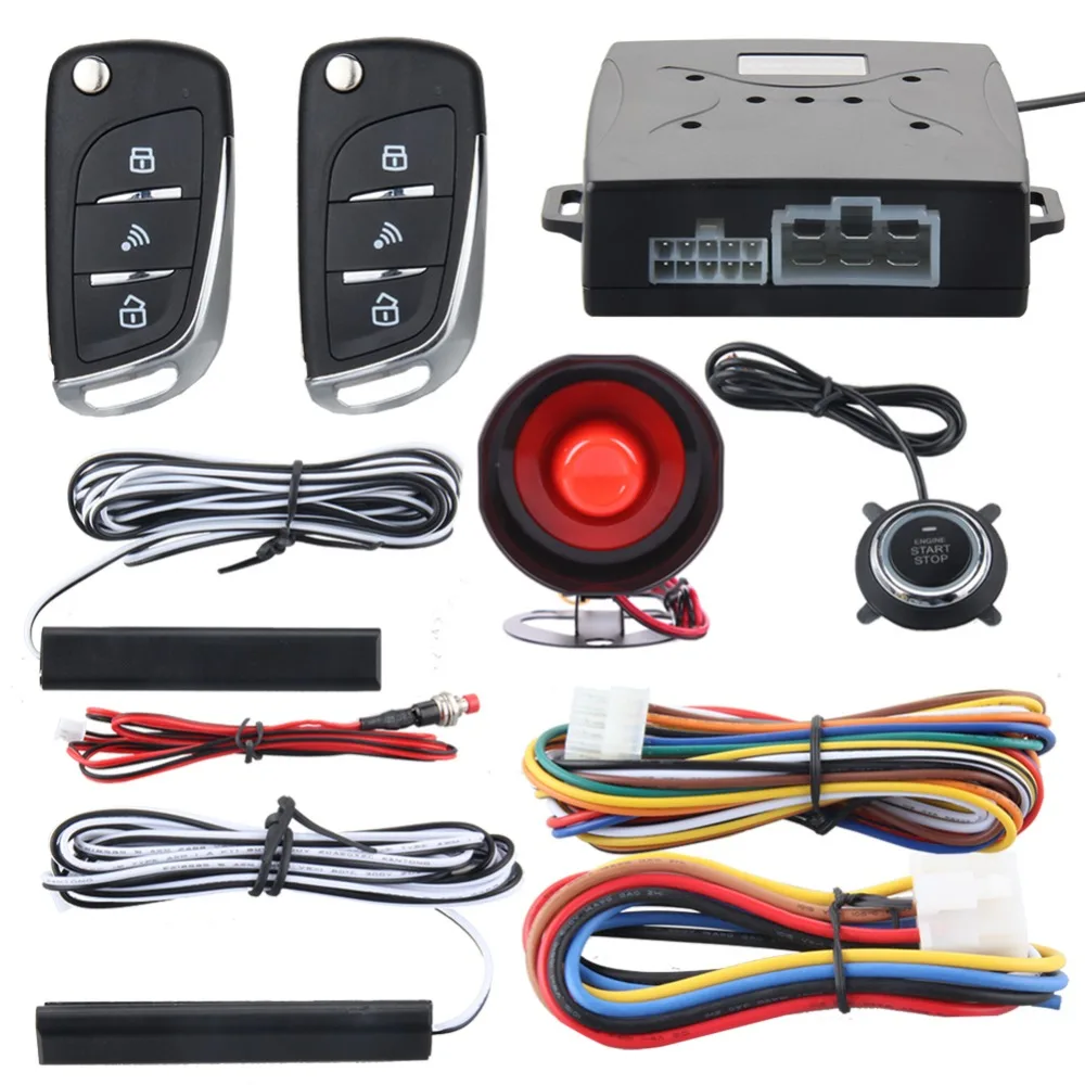 EASYGUARD Car security alarm system with PKE passive keyless entry remote lock remote engine start stop