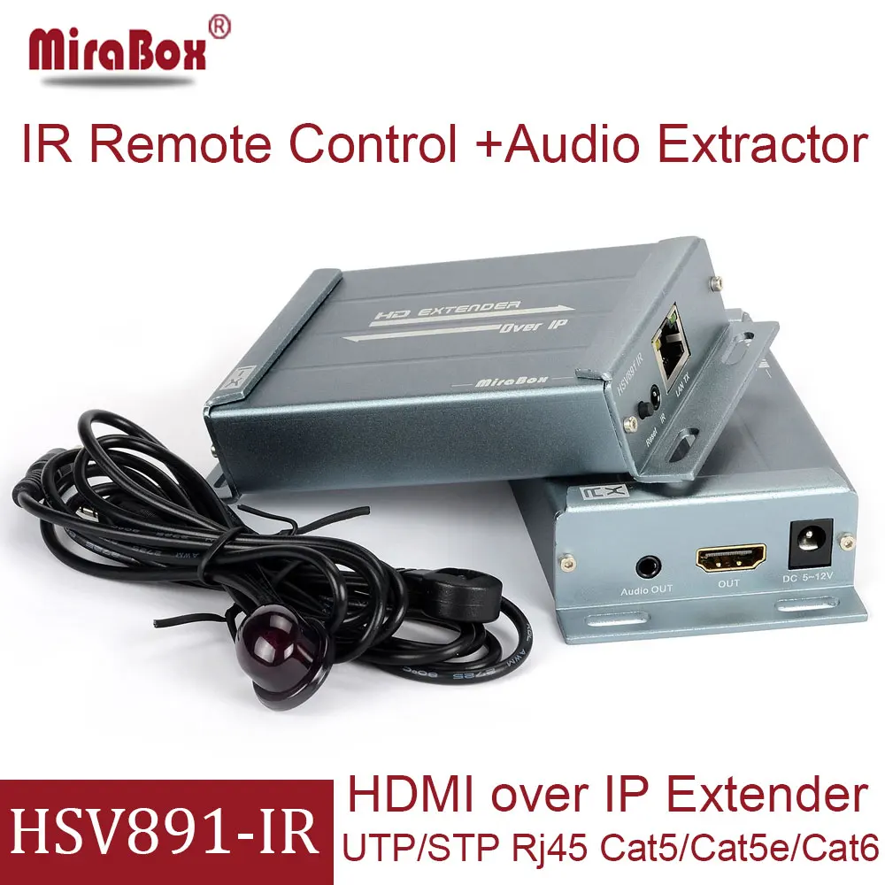 Mirabox 1080P HDMI IR Extender Up to 120M Over Cat5/5e/6/IP/TCP Cable HDMI Extender with IR Control Transmitter Receiver for HD Mirabox 1080P HDMI IR Extender Up to 120M Over Cat5/5e/6/IP/TCP Cable HDMI Extender with IR Control Transmitter Receiver for HD
