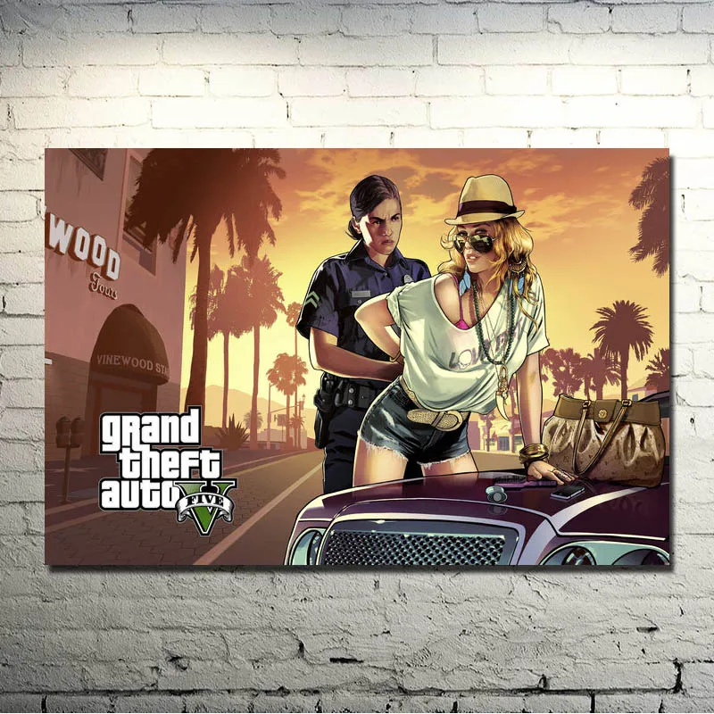 Grand Theft Auto V видеоигры GTA 5 художественная шелковая ткань плакат печать 13x20 32x48 дюймов настенные картины(нажмите, чтобы увидеть больше)-1 - Цвет: click