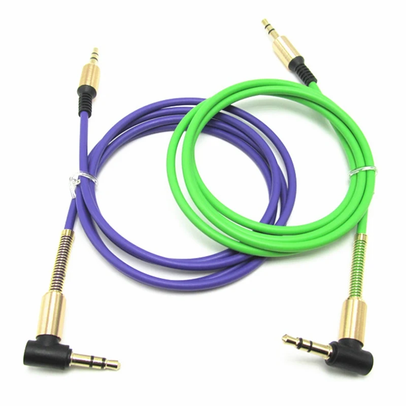 

3.5mm Jack Elbow Male to Male Stereo Headphone Car Aux Audio Extension Cable