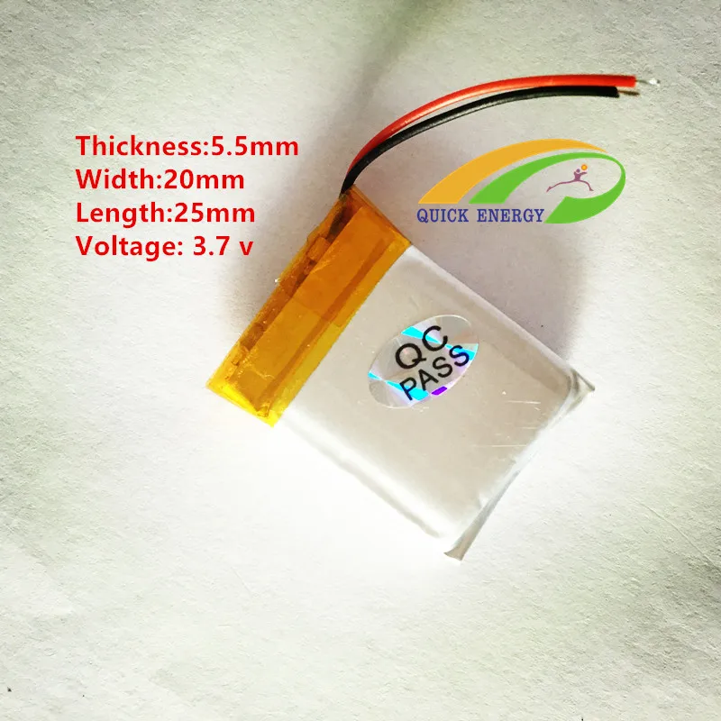 2 шт. полимера ионный аккумулятор 552025 полимерный 3.7 В|polymer battery|polymer battery 3.7vbattery polymer |