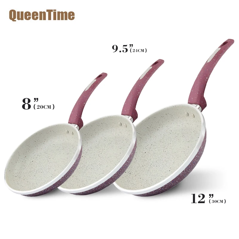 QueenTime 3 шт./компл. алюминий сковороды и покрытие сковорода Professional пособия по