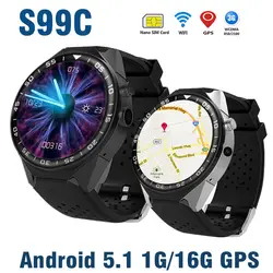 S99C 3g WI-FI gps Смарт-часы Android 5,1 Bluetooth телефон часы Камера RAM1G Встроенная память 16G сердечного ритма трекер Smartwatch видео sim-карты