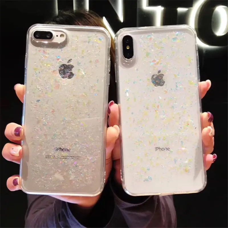 

Discoloration Shell Transparent Case For iPhone 6s 7 8 plus Xs Max XR Fashion Soft Case Shockproot Tpu Dust plug Tpu Back Cover