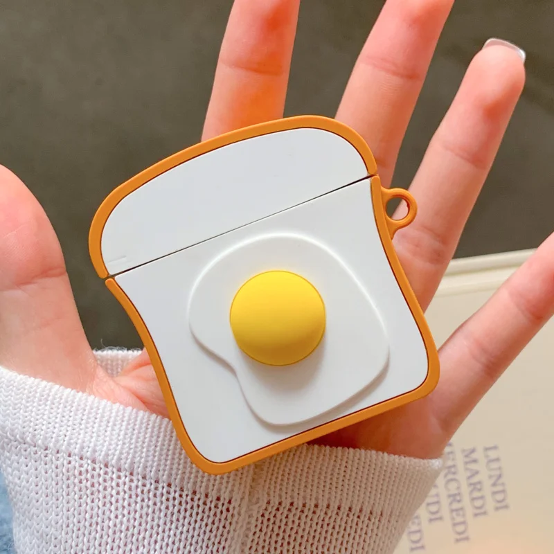 Силиконовый чехол для наушников с изображением яиц для airpods 2, защитный чехол для Apple, беспроводная bluetooth-гарнитура, защищает мягкость оболочки