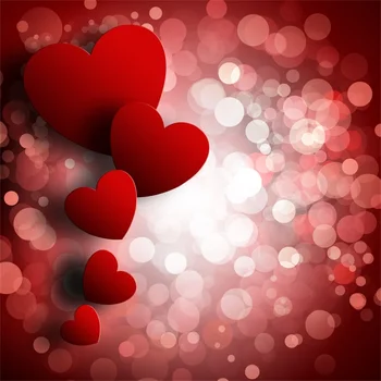

Laeacco Happy Valentine's Day Red Heart Light Bokeh Dreamy Scene Photographic Backgrounds Photography Backdrops For Photo Studio