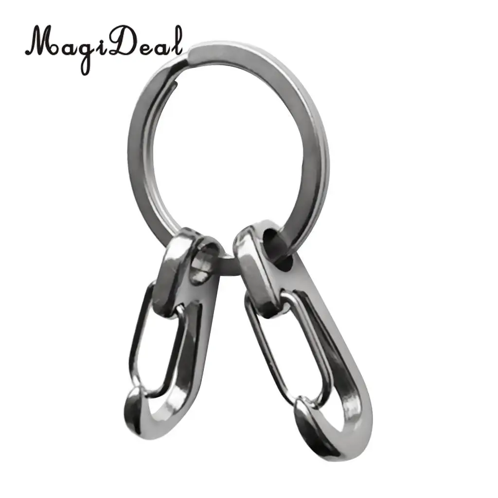 2 Pcs Stainless Steel Snorkeling Swimming Diving Quick Release Keychain Carabiner Snap Hook Quickdraw Clip with Key Chain