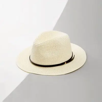 PLOERMIN летняя шляпа женская соломенная шляпа Панама Fedora пляжные каникулы широкий козырек повседневные Летние солнцезащитные шапки для женщин Sombrero - Цвет: milky white
