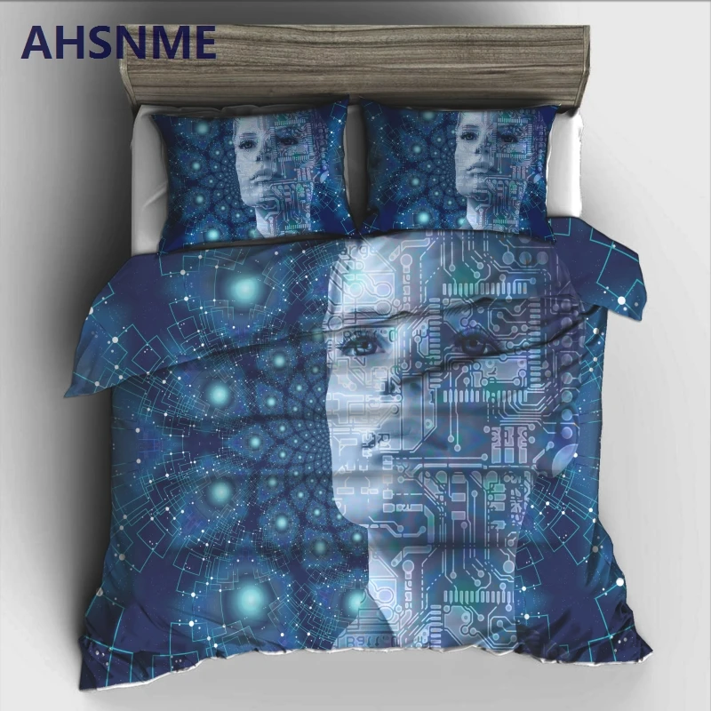 Ahsnme Digital Science Fiction Theme Bedding Set High Definition