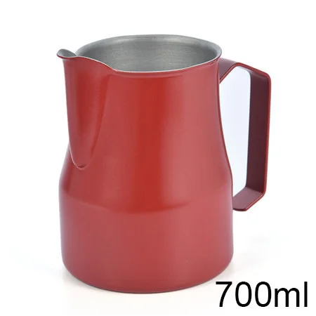High Quality Stainless Steel Milk Frothing Pitcher Jug Espresso For Coffee Moka Cappuccino Latte Drinks Barista Craft - Цвет: 700ml Red