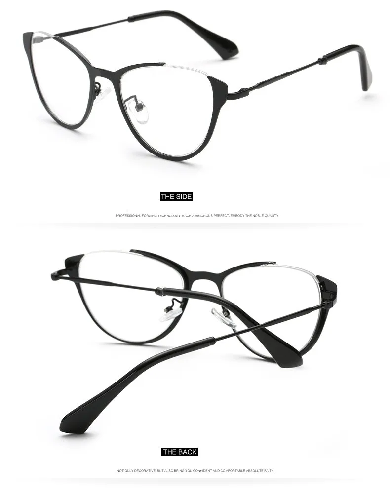 Новая мода, мужские Оптические очки, оправа для женщин, высокое качество, металл, Ретро стиль, кошачий глаз, очки, полуоправа, очки для мужчин и женщин