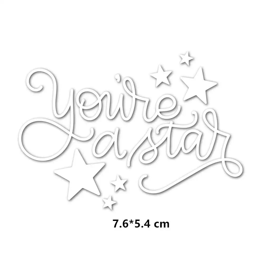 29 Styles Common English Words Metal Cutting Dies Stencil for DIY Scrapbooking Paper Cards Making Decorative Crafts New Die - Цвет: You are a Star